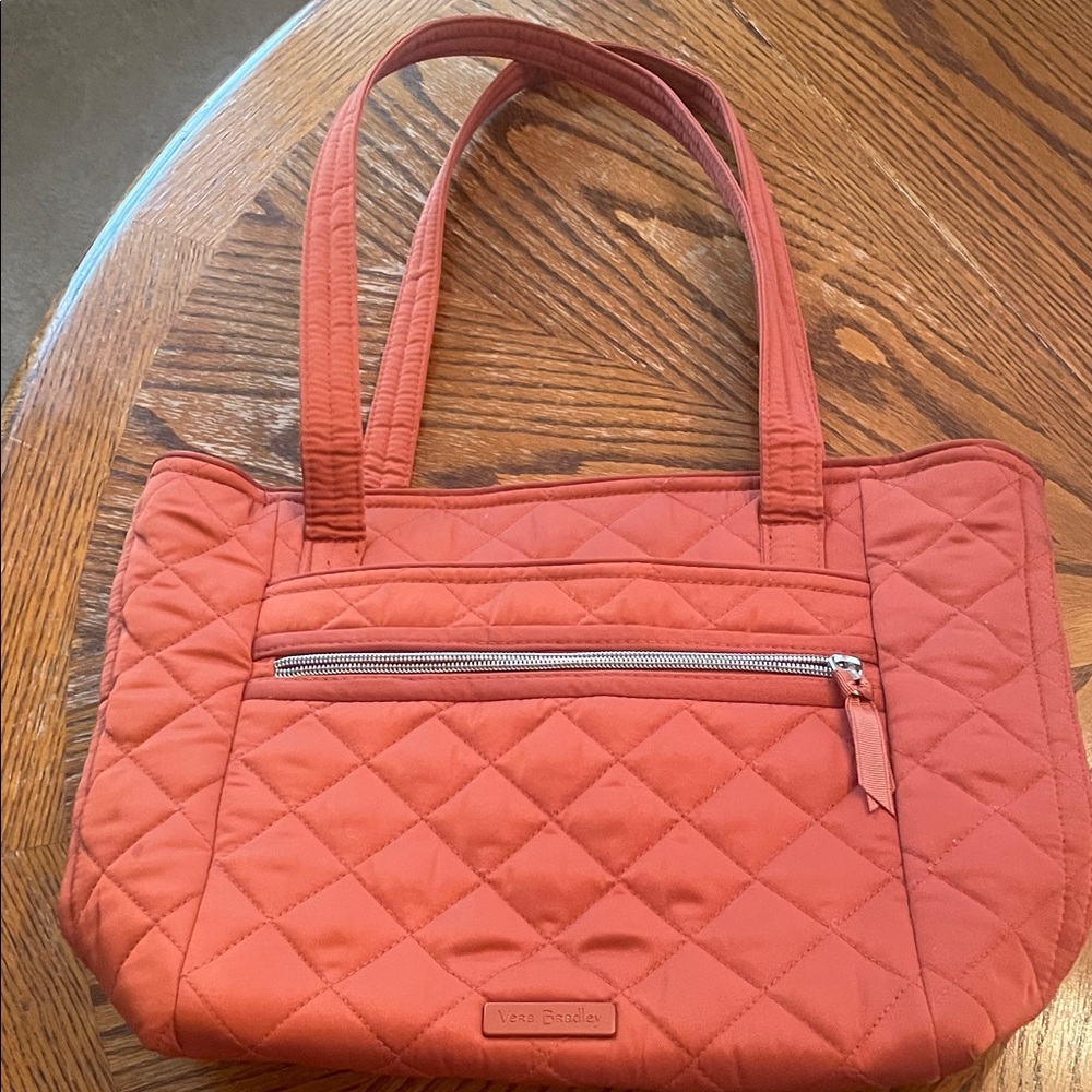 Vera Bradley Quilted Tote in Warm Coral